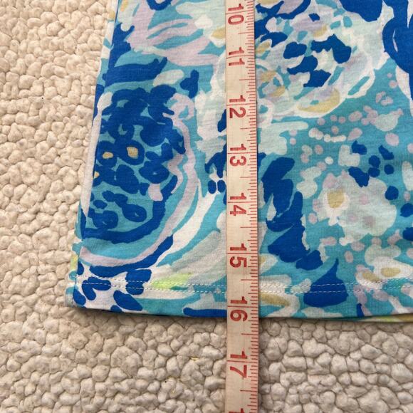 Lilly Pulitzer One Shoulder Blue White Ruffle Seashell Print Top XS - Picture 6 of 9
